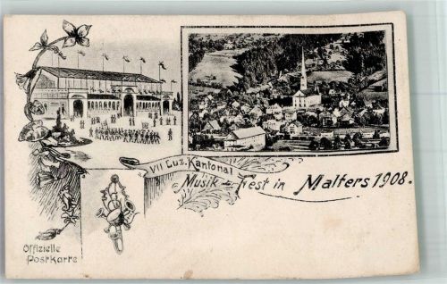 6102 Malters Foto AK VII. Luz. Kantonal Musikfest 1908