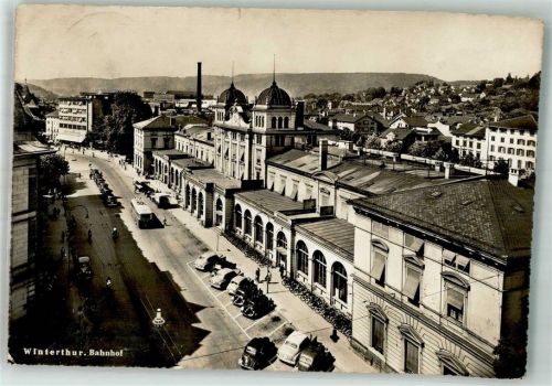 Winterthur Bahnhof Omnibus Auto Bahnhof Schweiz Foto AK