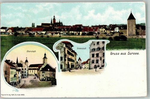 6210 Sursee Foto AK Oberstadt Unterstadt