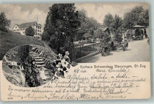6313 Menzingen 1904 Foto AK Hotel Kurhaus Schwandegg