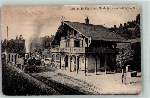 1446 Baulmes Gebrauchsspuren Bahnhof Six Fontaines Eisenbahn Dampflokomotive