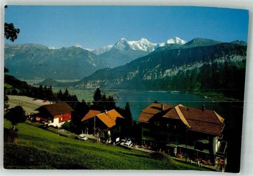 3803 Beatenberg 1985 Foto AK Pension Chalet Sunneri Hotel und Station Sportbahn-Beatenberg