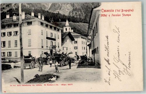 7602 Casaccia 1907 Foto AK Hotel und Pension Stampa