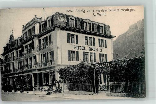 3860 Meiringen Foto AK Hotel Brünig Biergarten