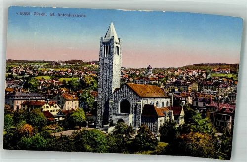 8000 Zürich Foto AK Kirche St. Antonius