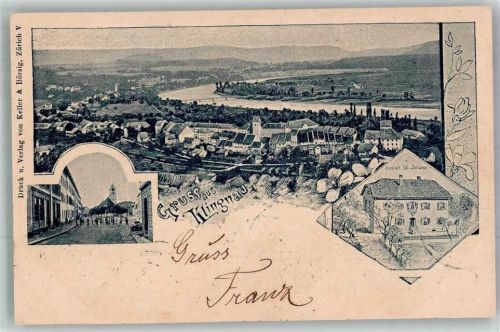 5313 Klingnau 1900 Foto AK Krankenhaus Anstalt St. Johann Kirche