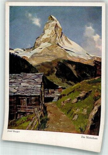 Matterhorn VS Künstlerkarte sign. Burger, J. Mattterhorn