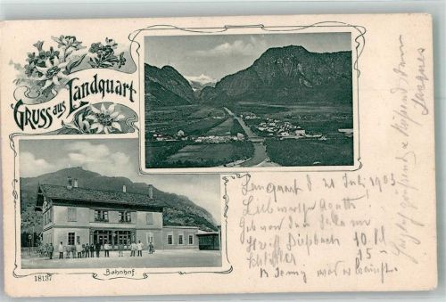 Landquart Bahnhof Bahnhof Schweiz 1903 Foto AK