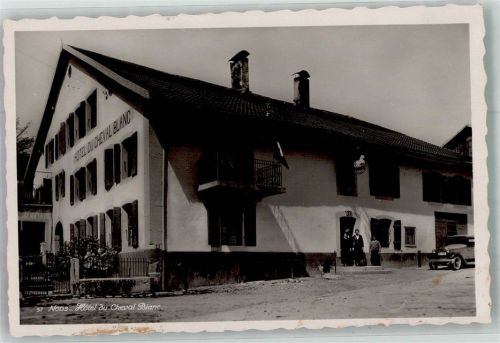 2518 Nods Foto AK Auto Hotel du Chaval Blanc Feldpost San.Kp. III/2