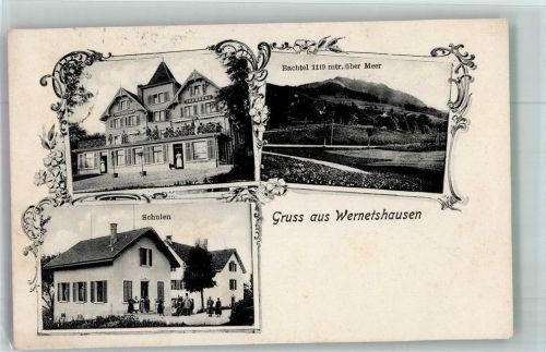 8342 Wernetshausen 1910 Foto AK Gasthaus Frohberg Schulen Bachtel