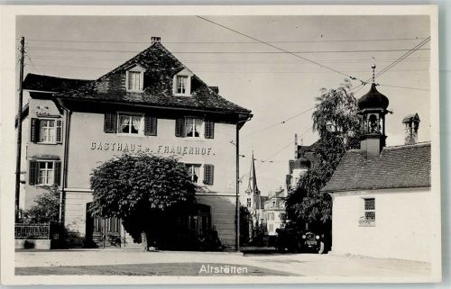9450 Altstätten SG Foto AK Auto Kirche Gasthaus Frauenhof