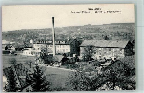 9220 Bischofszell 1913 Foto AK Karton und Papier- Fabrik Jacquard-Weberei Feldpost Inf.Brigade 17