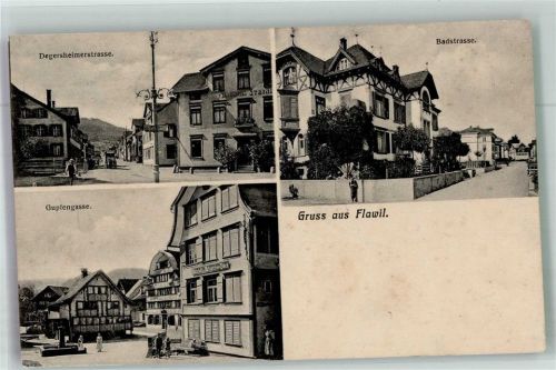 9230 Flawil 1908 Foto AK Gasthaus zum Bären Gupfengasse Degersheimerstrasse Badstrasse