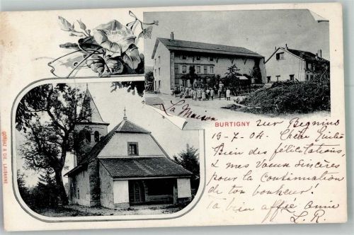 1268 Burtigny 1904 Foto AK Kirche