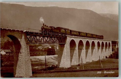 2540 Grenchen 1919 Foto AK Eisenbahn Viadukt