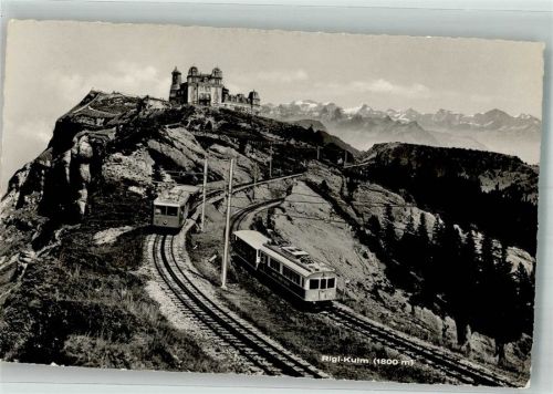 6410 Rigi Kulm Foto AK Bergbahn Zahnradbahn Hotel