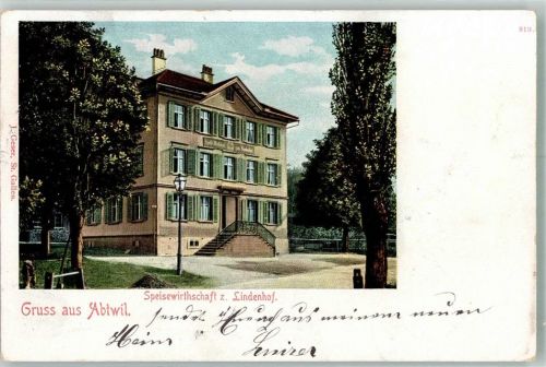 5646 Abtwil AG 1902 Foto AK Gasthaus zum Lindenhof