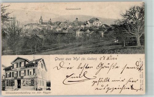 9500 Wil SG 1907 Foto AK Handlung Kolonialwaren