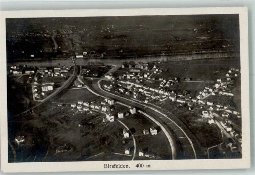 4127 Birsfelden Foto AK Fliegeraufnahme Verlosung Passagierflüge