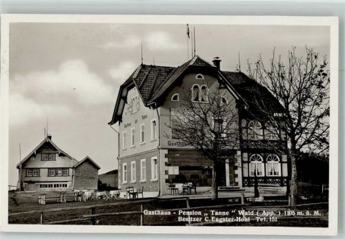 9044 Wald AR 1947 Foto AK Gasthaus Pension Tanne