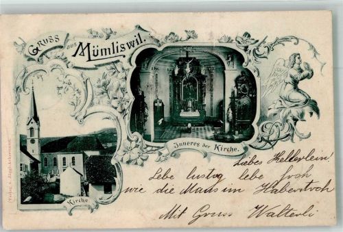 4717 Mümliswil 1900 Foto AK Kirche inen