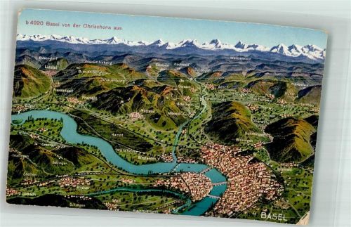 4000 Basel Bâle Foto AK Vogelschau