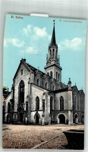 9000 St. Gallen S. Gallo Foto AK Kirche St. Laurenzen