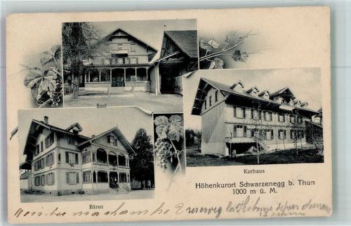 3616 Oberlangenegg 1916 Foto AK Pension Kurhaus Schwarzenegg