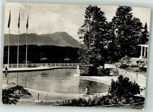 6363 Bürgenstock Foto AK Schwimmbad