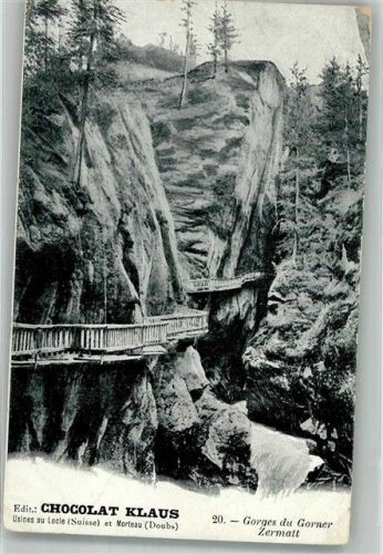 Zermatt Gornerschlucht Klaus Schokolade Werbe AK