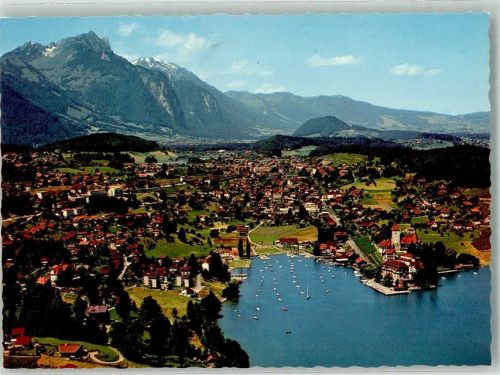 3700 Spiez Foto AK Fliegeraufnahme