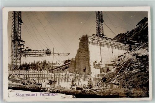 Fuorcla Vermunt Foto AK Staumauer Baustelle