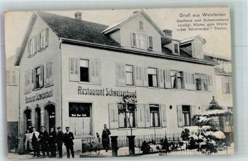 8570 Weinfelden 1912 Winter Gasthaus Schweizerbund