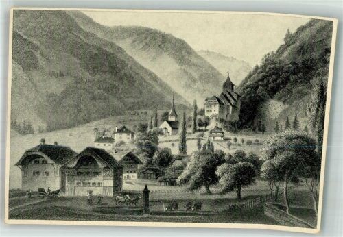 3752 Wimmis Foto AK Burg Wimmis Foto Ak nach Stich