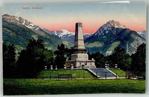 8752 Näfels 1916 Foto AK Denkmal Feldpost WK I
