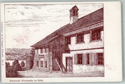 8700 Küsnacht ZH Radierung sign. Ringger, R. Weinhalde im Bühl
