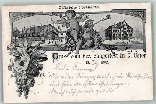 8610 Uster Foto AK Bezirks Sängerfest 1902 Engel