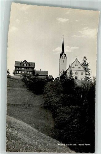 7166 Trun 1957 Foto AK Kirche Maria Licht