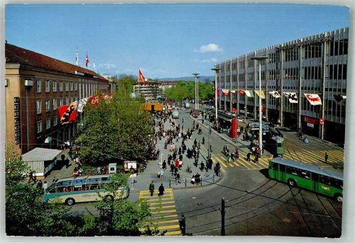 4000 Basel Bâle 1966 Sonderstempel Omnibus Vorplatz Mustermesse