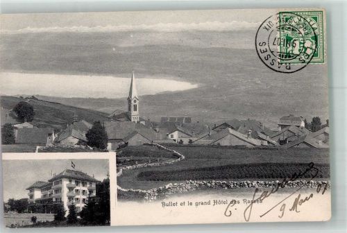 1453 Bullet 1907 Foto AK Hotel des Rasses Kirche Marke bildseitig