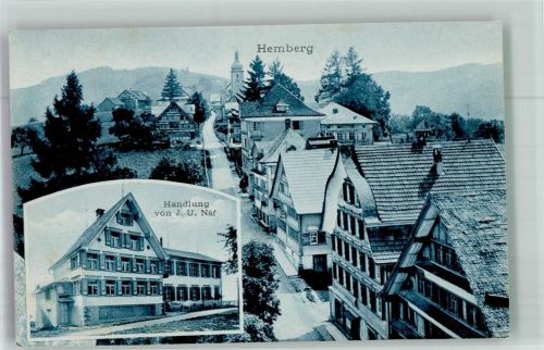 9633 Hemberg 1914 Foto AK Handlung Näf Straße