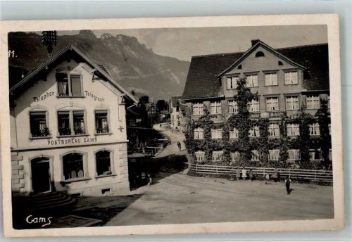 9473 Gams 1922 Foto AK Postamt Teleofon Telegraph Gasthaus