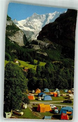 3818 Grindelwald Foto AK Camping Auto Camp