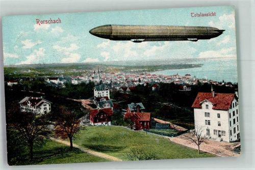 9400 Rorschach 1911 Gebrauchsspuren Zeppelin Schiffsbrief Friedrichshafen