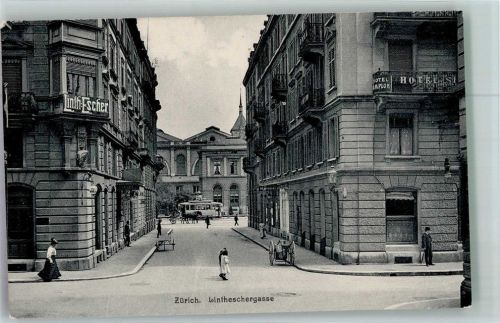 8000 Zürich Foto AK Hotel Straßenbahn Lintheschergasse