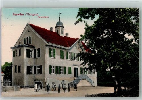 8566 Neuwilen 1912 Foto AK Schulhaus Kinder