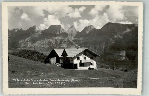 8890 Flums Foto AK Pension Ferienheim Sonnenboden Tannenbodenalp