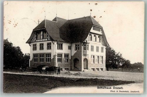 8582 Dozwil 1908 Foto AK Schulhaus