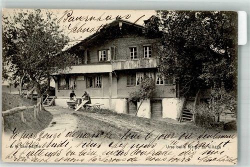 2316 Les Ponts-de-Martel Martel-Dernier 1905 Foto AK Waschfrauen Bauernhaus Ort lt. Stempel