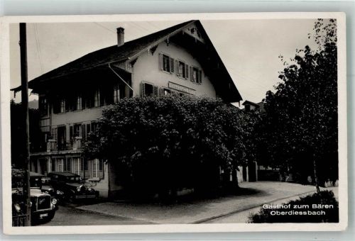 3672 Oberdiessbach 1932 Foto AK Omnibus Auto Gasthaus zum Bären